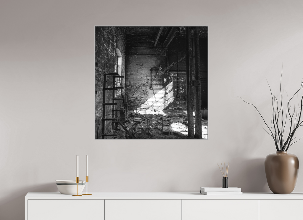 80 x 80 cm, Monochrom Aluminium ArtBox 50 mm Urbex monochrome | Aluminium box